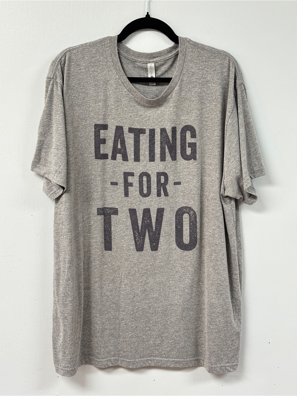 Next Level Eating For Two Maternity Graphic Tee XXL Gray